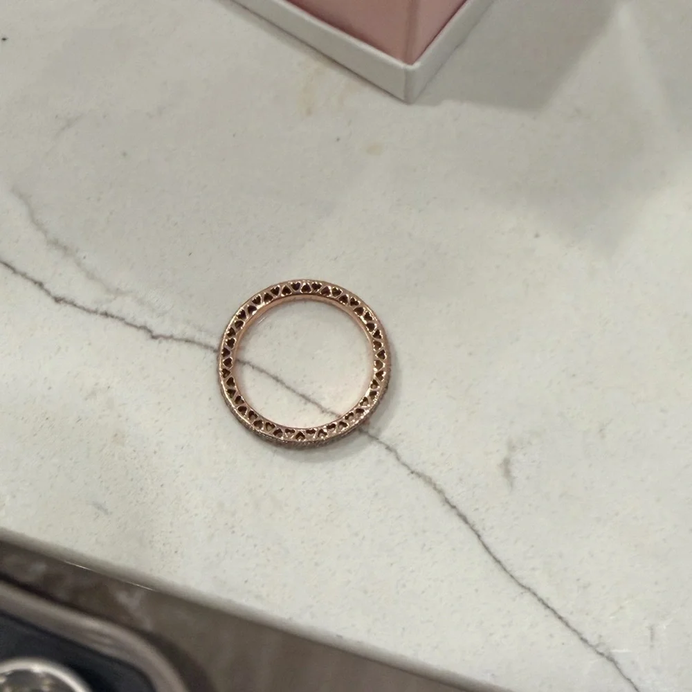 Pandora Rose SZ 7 Gold and Diamond Women's Ring